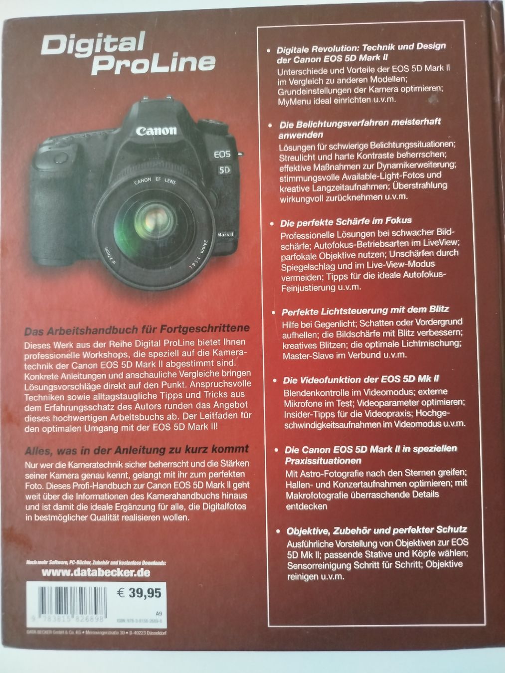 Livres: Canon eos 5d Mark II Handbuch  – D'occasion à lüterkofen par nomirabe 1