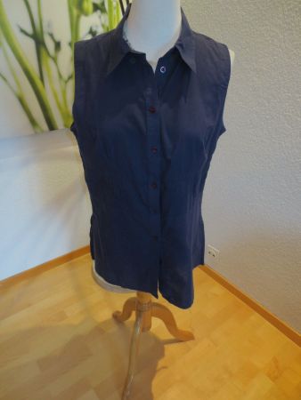 Bluse ärmellos - dunkelblau Gr. L