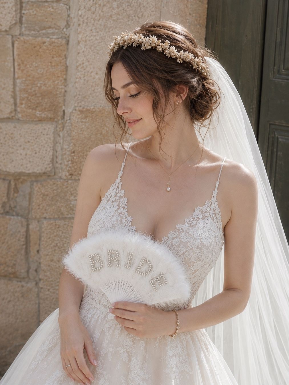Robes: Éventail mariée blanc plumes perles strass – Neuf avec emballage d'origine à St-Maurice par Sandrinette123 1