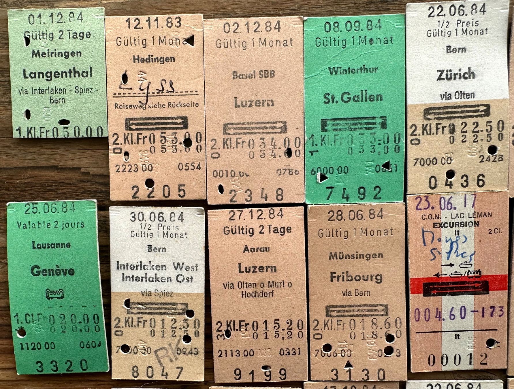 Billets: 20 Top Billette, SBB, Tickets Edmondsche Kartonbillette – D'occasion à Seltisberg par quadartswiss 1