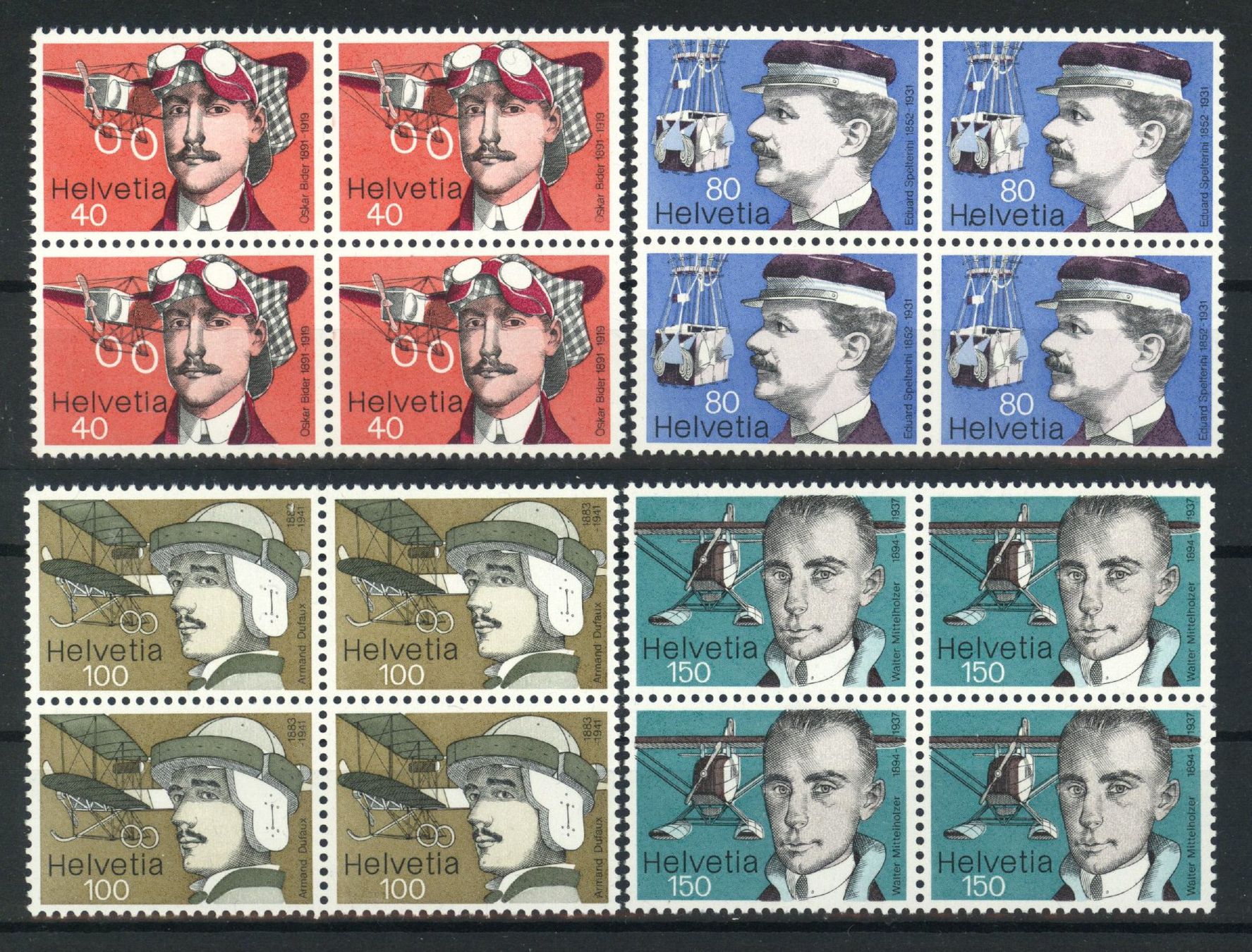 Tutti i francobolli: 1977, Portraitmarken, Viererblöcke ** – Usato da Willisau venduto da Vollstempel