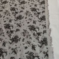 Baumwolle Stoff aus Italien 2.0x1.5m Fiori grigio melange