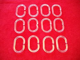 10 Duschvorhangringe 6x4cm transparten. Neu (2)