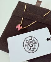 Hermès MiniPop H Necklace, Pink & Gold - Perfect Gift 💝