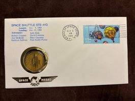 U.S.A. SPACE MEDAL BRIEF 5.10.1984 - SPACE SHUTTLE STS-41G
