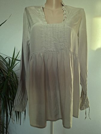 Tunique en Soie & Coton LA FÉE MARABOUTÉE – Grège–Taille 38