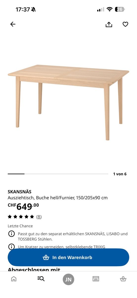 Ikea Set di tavolo e panche: IKEA Esstisch & Stühle Set, Skansnäs, Lisabo – Nuovo (secondo la descrizione) da zufikon venduto da Jacky.N 6
