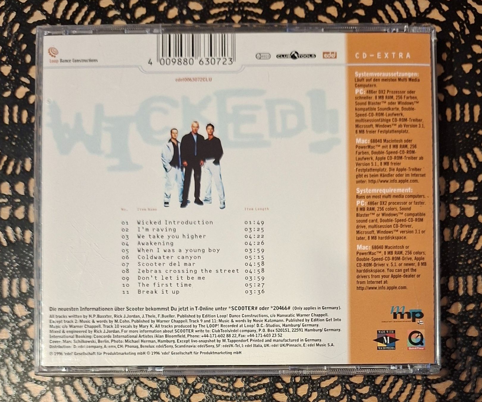 CD: Scooter - Wicked, DE Techno/Dance CD Album 1996 – Usato da Schönenberg TG venduto da Gregordini 1