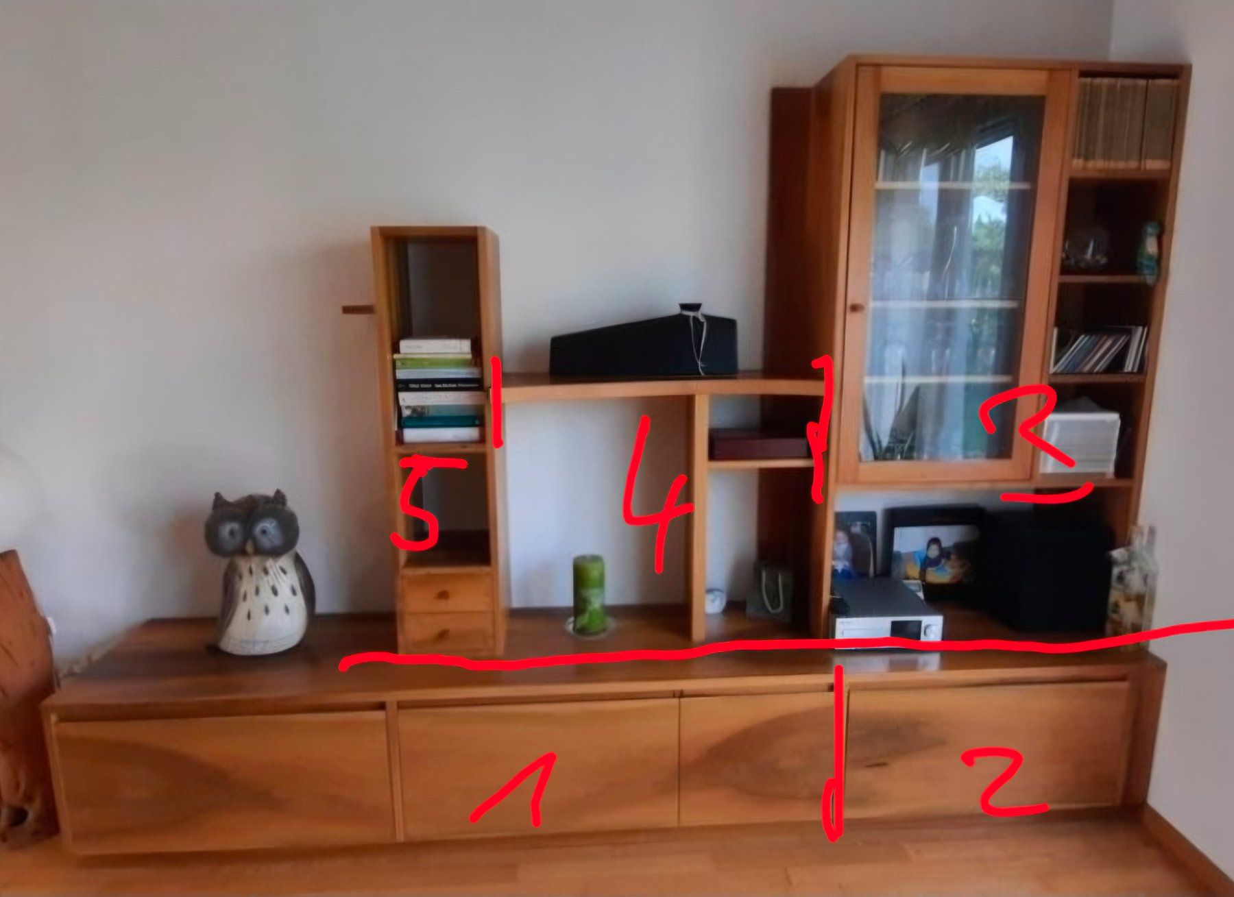 Credenze: Nussbaum Wohnwand /Sideboard – Usato da Wuppenau venduto da Haexli2000