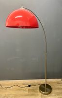 Vintage Bogenlampe Stehlampe Acrylglas Rot