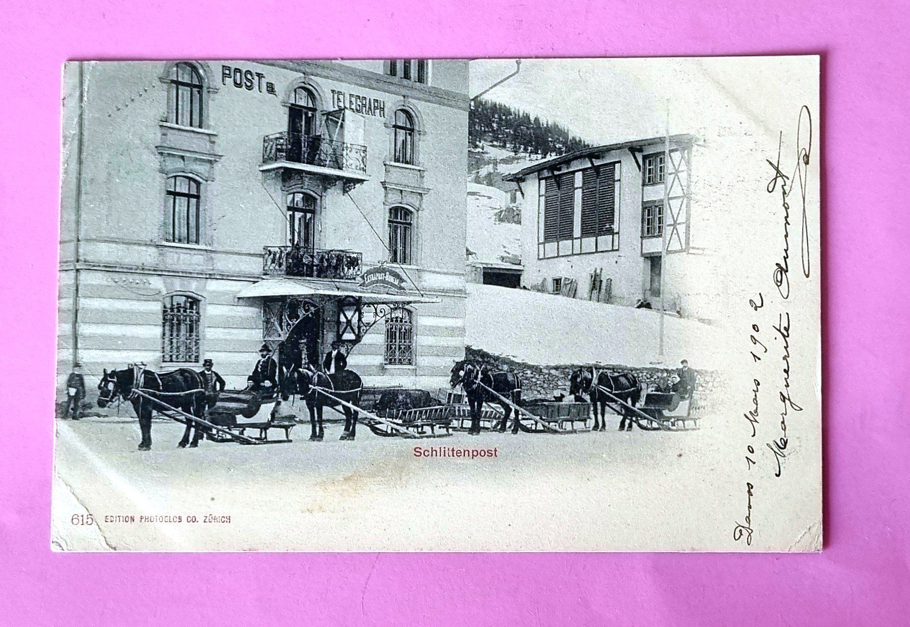 Cartes postales: Davos - Schlittenpost - Post & Telegraph - 1902 – D'occasion à Rothrist par RROENK