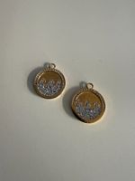 2 goldene Anhänger mit Strass