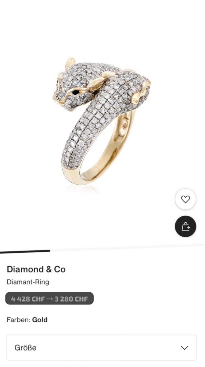 Anelli: Diamant Gold Panther Ring, neuw, Grösse 54 – Nuovo e nell'imballaggio originale da Esslingen venduto da ell_rm5z 4