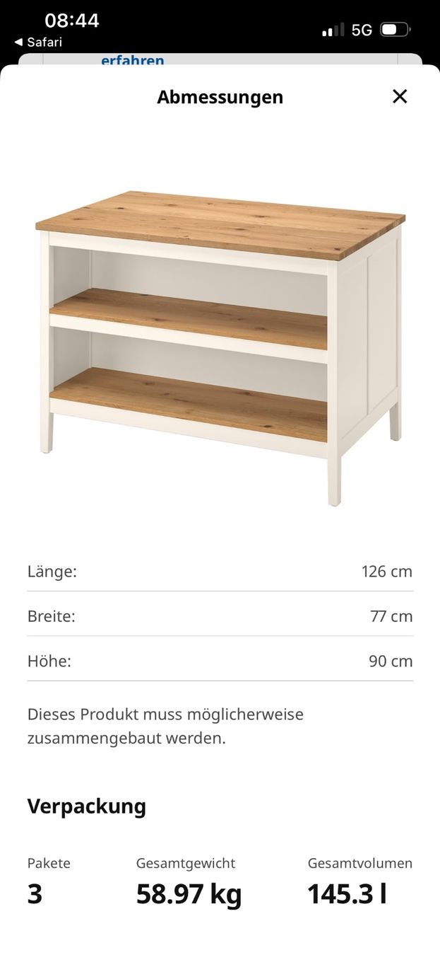 Allestimento di negozi e stand fieristici: 2 x Ikea Tornviken Kücheninseln – Usato da Pfäffikon ZH venduto da Restore-Me 6