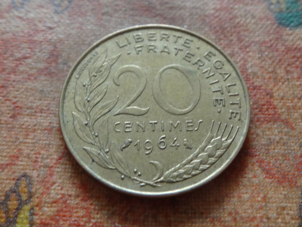 Alle Münzen: FRANCE  20 Centimes  1964  (P) – Gebraucht aus Romanel-sur-Lausanne von Swift13