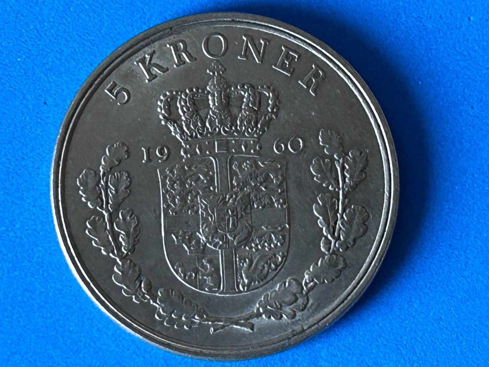 Tutti le monete: Denmark - 5 Kroner - 1960 – Usato da Corcelles NE venduto da AJKader 1