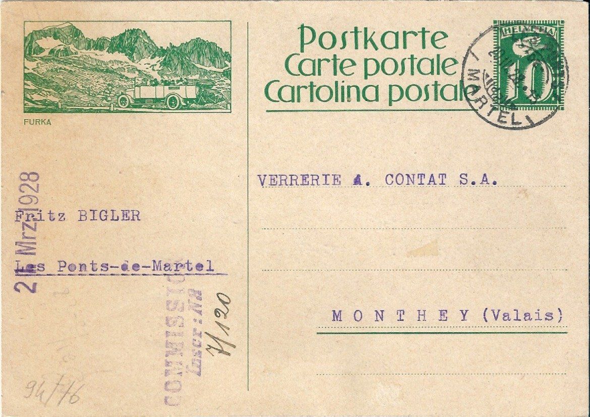 Tutti i francobolli: Carte postale  [FURKA] – Usato da Belmont-Lausanne venduto da ZarRomanoff