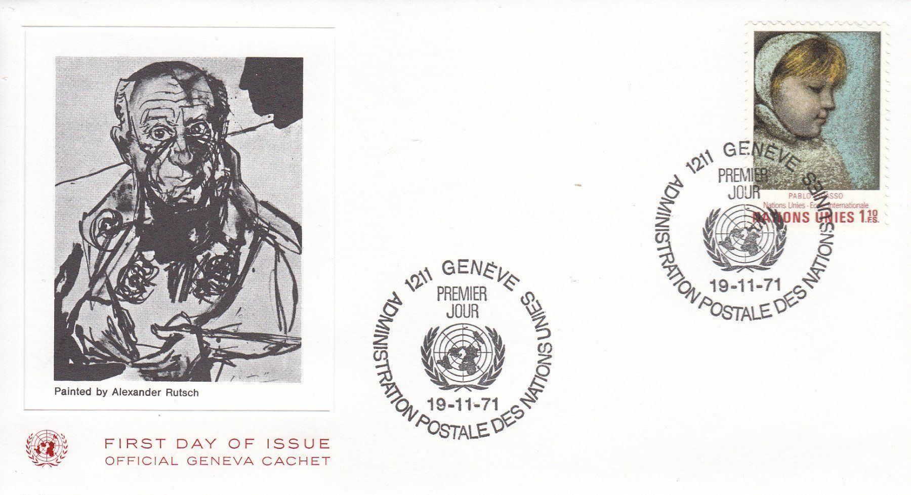 Tutti i francobolli: 1971 5 FDC Admin. Postale UNO Genève – Usato da Spreitenbach venduto da Mustang_1105 4