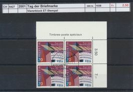 2001 "Tag der Briefmarke", Viererblock, ET - Stempel