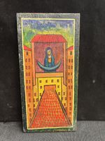 PEINTURE SUR PANNEAU EN BOIS SIGNÉE ET DATÉE AU DOS 1988