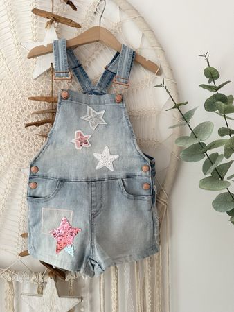 DESIGUAL Jeans Latzhose mit Sternen, Gr. 104