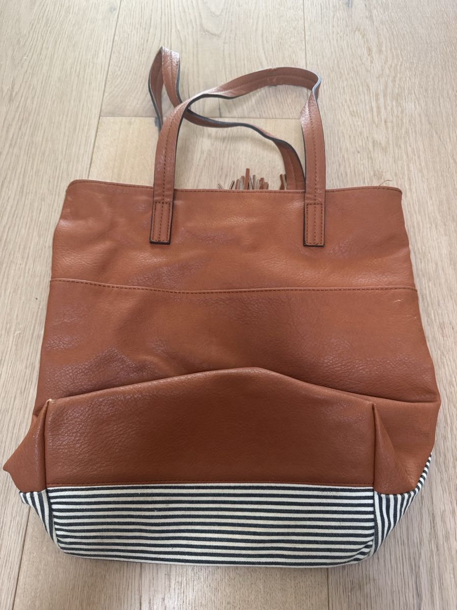 Borse da donna: Even&Odd Handtasche gestreift braun Lederimitat – Usato da Winkel venduto da Schorley 1