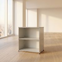 USM Haller Regal 1x2 Tiefe 50, Lichtgrau, ohne Fronten