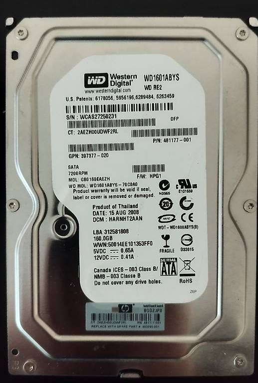 Disques durs: Hard Disk 3.5" Usati 160 GB ? WD – D'occasion à Bedano par fmilos