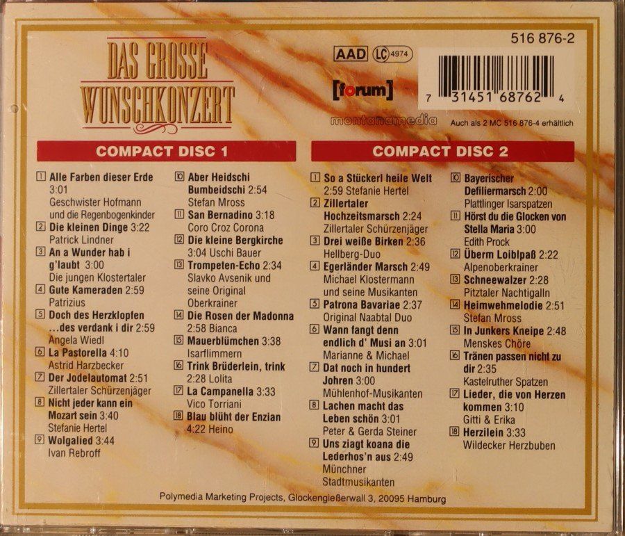 CDs: SAT1 – Das Grosse Wunschkonzert – Gebraucht aus Luzern von CONTENTI 2