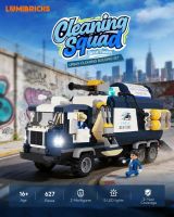 LUMIBRICKS-19014-Cleaning Squad-Reinigungstruck mit Licht