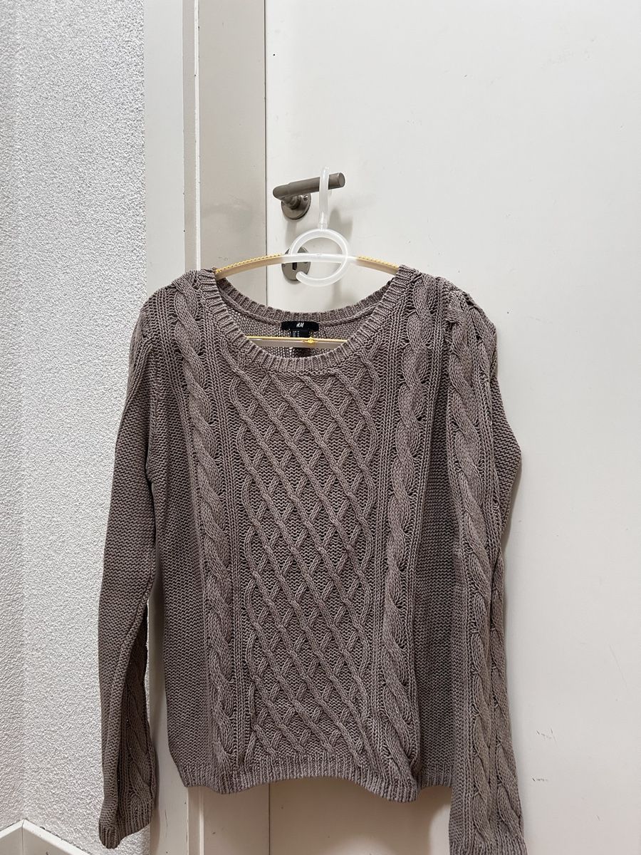 H&M Pullover & Sweatshirts: Brauner Herbstpullover Zopfmuster – Gebraucht aus Teufen ZH von jas_8yhh