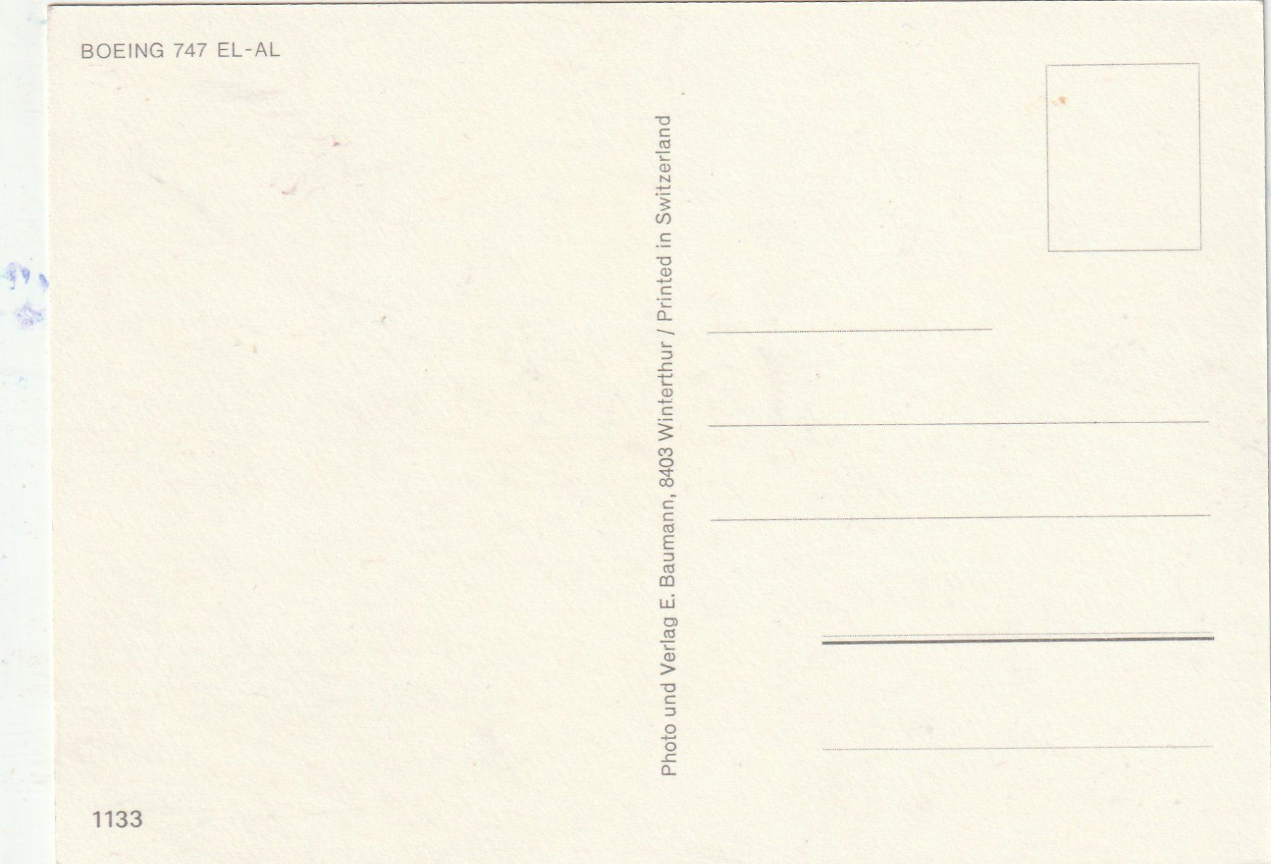 Cartoline postali: Boeing 747 EL-AL Israel – Usato da Lumbrein venduto da made02 1