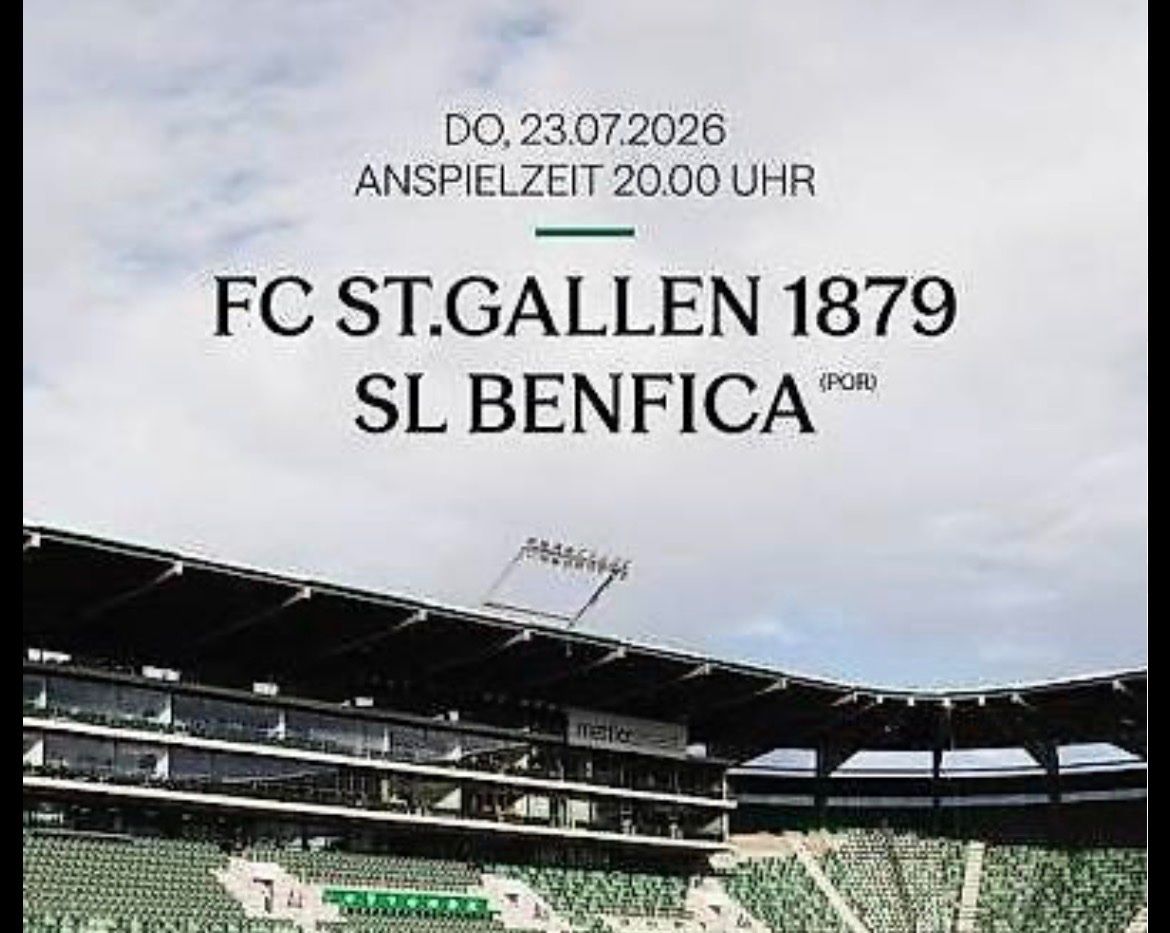 Biglietti: FC St.Gallen 1879 - SL Benfica – Nuovo e nell'imballaggio originale da Degersheim venduto da Stuck