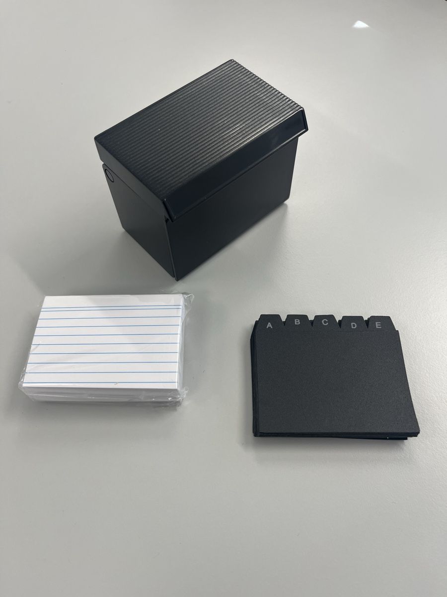 Ablagesysteme: Kartei-/Visitenkartenbox schwarz mit Alphabet-Teilern – Neu und originalverpackt aus Bösingen von Mike2058blau 1