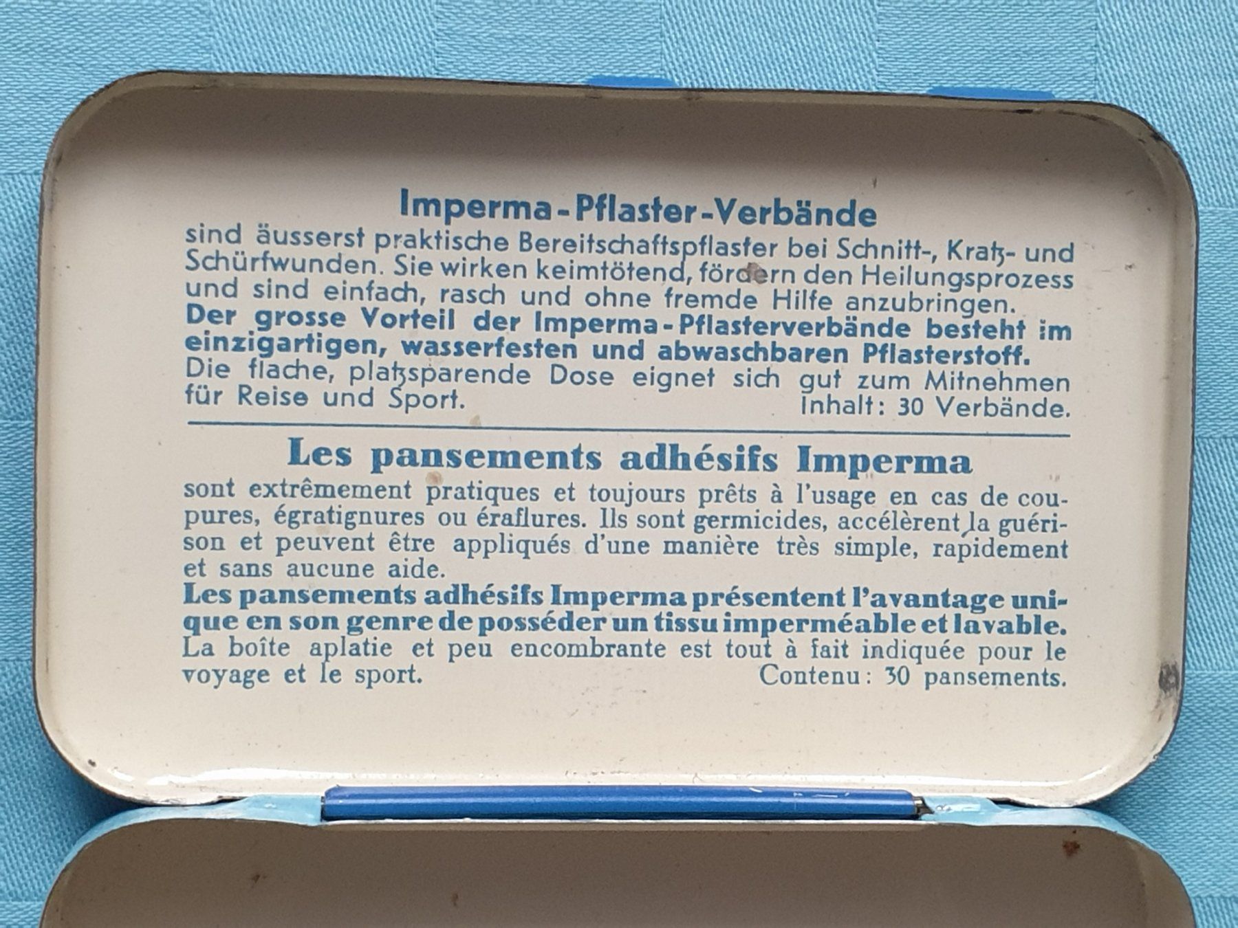 Barattoli: Vintage Blechdose Dose IMPERMA – Usato da Mörschwil venduto da spirspi 2