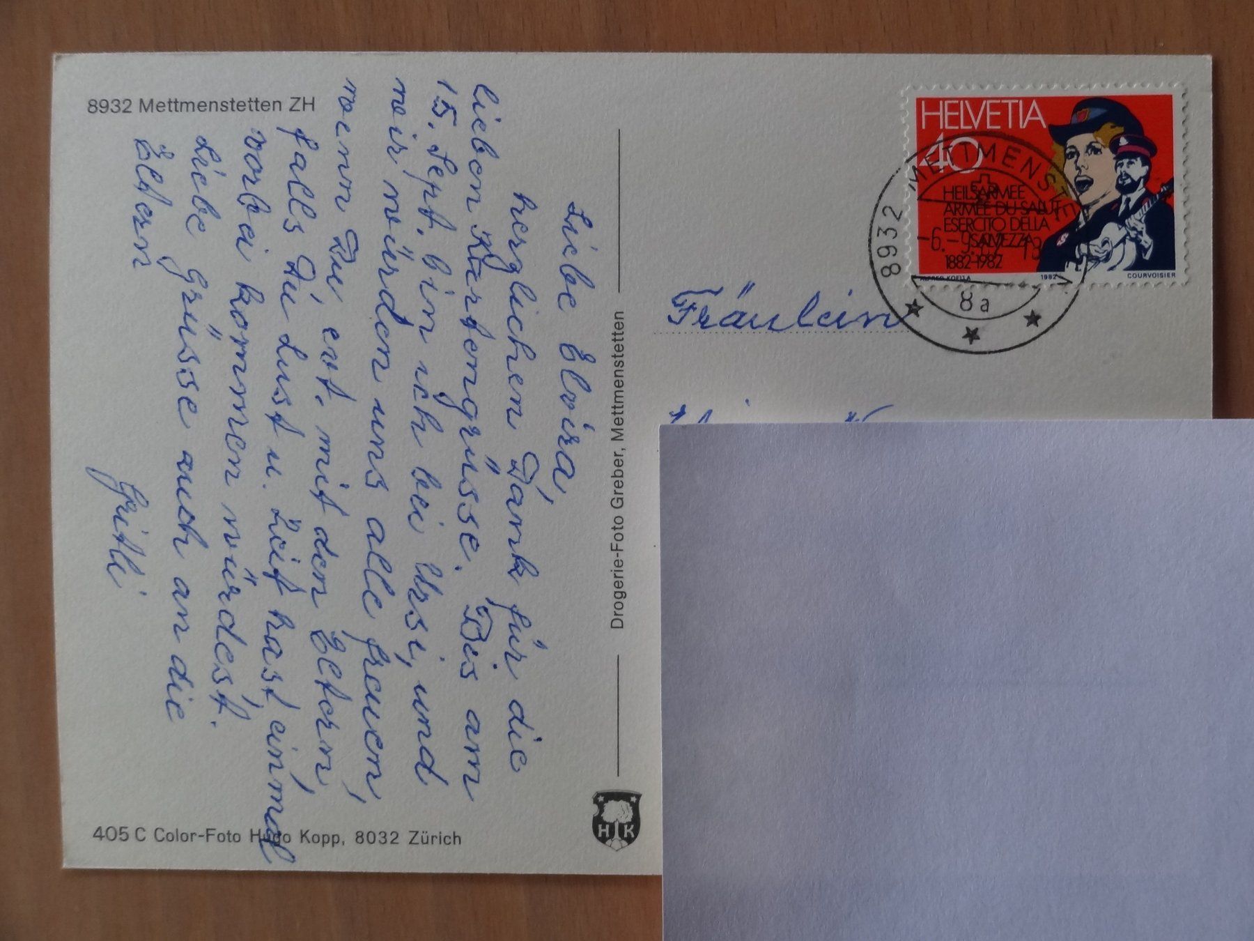 Cartoline postali: Mettmenstetten - ZH - 1982 – Usato da St Léonard venduto da Riglin 1