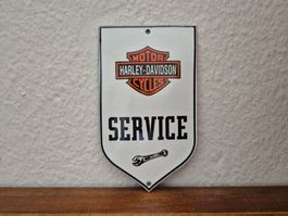 Emailschild Harley Davidson Service Motorrad Emaille Schild