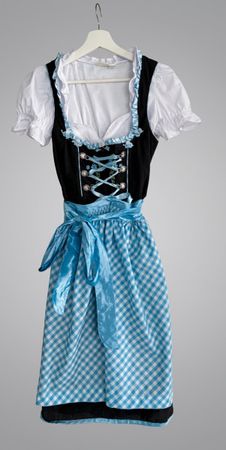 Süsses Dirndl-Set 3-teilig in Schwarz/Hellblau – Gr. 36 (S) 