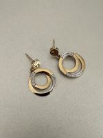 Vintage 9K Gold Ohrringe mit Diamanten