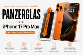 1x Panzerglas Sichtschutz iPhone 17 Pro Max | 9H Schutz