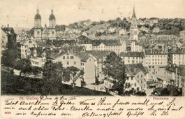 St. Gallen  SG  -   Panorama  (Rasierstempel:  SG)   um 1906