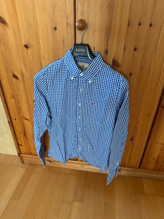 Hemd Hollister kariert blau weiss guter Zustand