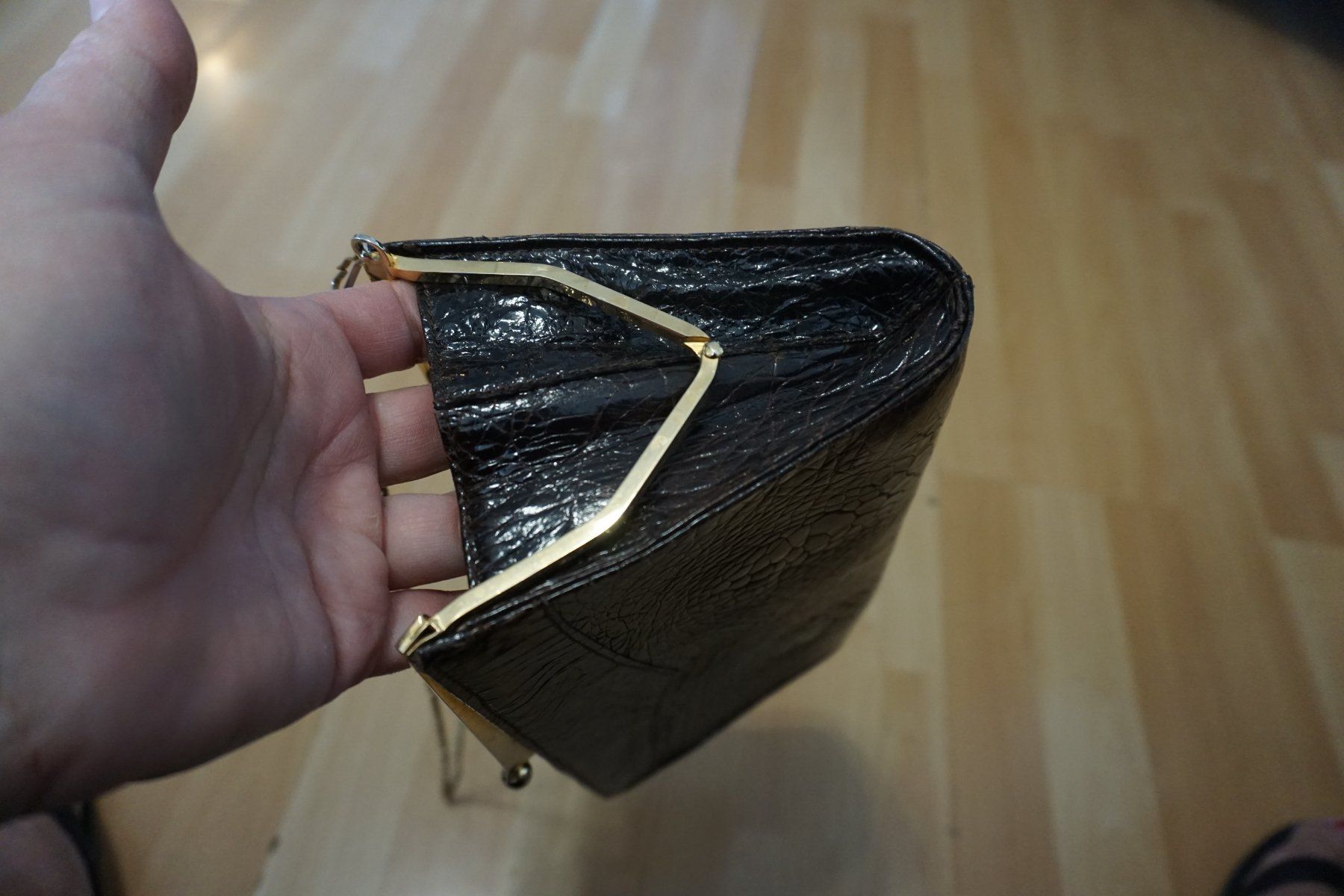 Taschen für Damen: Vintage Handtasche Kroko-Optik, braun – Gebraucht aus Zürich von einalemjena 7