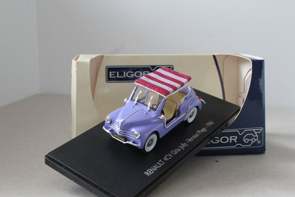 Miniature Eligor Renault 4CV Vacancière 1958 – 1/43 – Jaune – édition De Luxe – Occasion