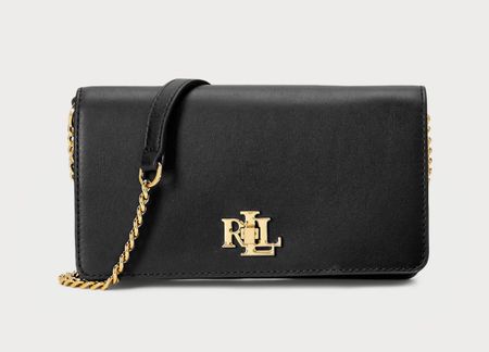 Ralph Lauren LEATHER CROSSBODY TURN-LOCK TECH CASE - schwarz