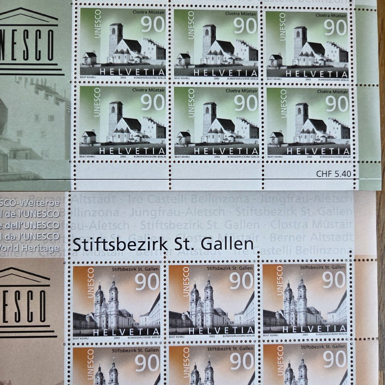 Tutti i francobolli: 4 Postfrische Briefmarken Bögen CH – Usato da Stans venduto da Ducati16 3