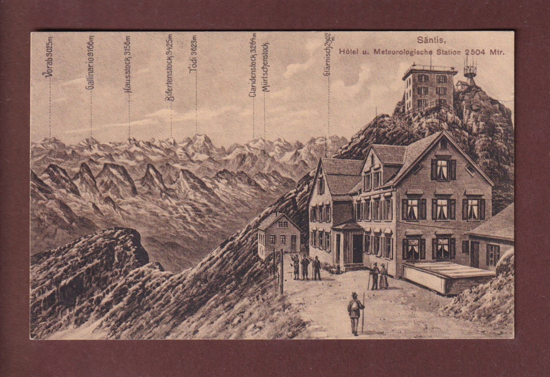Cartoline postali: SÄNTIS - Hotel - 1910 – Usato da Pully venduto da nicecards