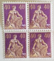 4061) 107, Sitzende Helvetia Type 1 postfrisch im 4-Block