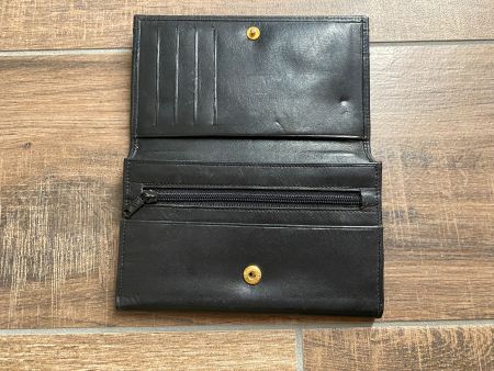 Portemonnaie schwarz blau mit mehreren Fächern