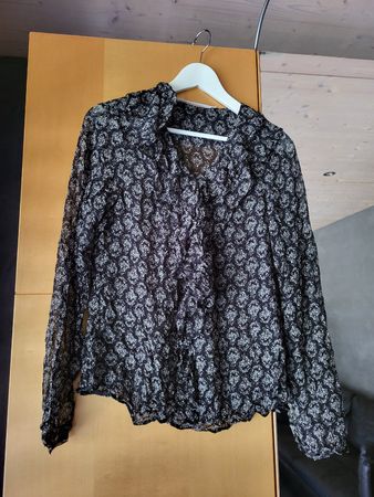 Blouse Nile Atelier imprimé cachemire noir/blanc 